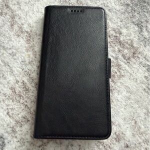 Rad Energy Black Leather Folio Phone Wallet Case iPhone 13 series